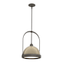 Hubbardton Forge Atlas 14" Wide Pendant Dark Smoke / Soft Gold