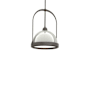 Hubbardton Forge Atlas 14" Wide Pendant Dark Smoke / Sterling
