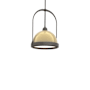 Hubbardton Forge Atlas 14" Wide Pendant Dark Smoke / Modern Brass