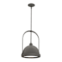 Hubbardton Forge Atlas 14" Wide Pendant Natural Iron / Dark Smoke