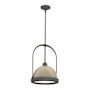 Hubbardton Forge Atlas 14" Wide Pendant Natural Iron / Soft Gold