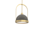 Hubbardton Forge Atlas 14" Wide Pendant Modern Brass / Dark Smoke