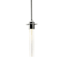Hubbardton Forge Airis 4" Wide Mini Pendant Dark Smoke / Seeded Clear