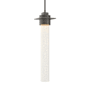 Hubbardton Forge Airis 5" Wide Mini Pendant Dark Smoke / Seeded Clear