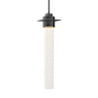 Hubbardton Forge Airis 5" Wide Mini Pendant Black / Seeded Clear