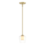 Hubbardton Forge Simple Lines 5" Wide Mini Pendant Modern Brass