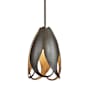Hubbardton Forge Pental 9" Wide Mini Pendant Dark Smoke