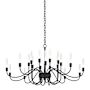 Hubbardton Forge Lisse 20 Light 44" Wide Chandelier Black