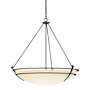 Hubbardton Forge Tryne 3 Light 36" Wide Pendant Natural Iron / Opal