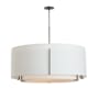 Hubbardton Forge Exos 3 Light 32" Wide Pendant Dark Smoke / Natural Anna