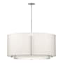 Hubbardton Forge Exos 3 Light 32" Wide Pendant Sterling / Flax