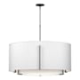 Hubbardton Forge Exos 3 Light 38" Wide Pendant Black / Natural Anna