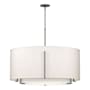 Hubbardton Forge Exos 3 Light 38" Wide Pendant Natural Iron / Flax