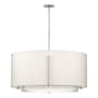 Hubbardton Forge Exos 3 Light 38" Wide Pendant Sterling / Flax