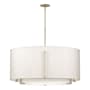 Hubbardton Forge Exos 3 Light 38" Wide Pendant Modern Brass / Flax
