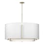 Hubbardton Forge Exos 3 Light 38" Wide Pendant Modern Brass / Natural Anna
