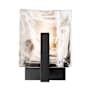Hubbardton Forge Arc 8" Tall Bathroom Sconce Black / White Swirl