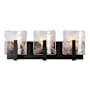 Hubbardton Forge Arc 3 Light 9" Tall Wall Sconce Black / White Swirl