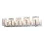 Hubbardton Forge Arc 5 Light 37" Wide Vanity Light Sterling / White Swirl