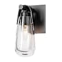 Hubbardton Forge Eos 9" Tall Bathroom Sconce Black / Clear