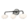 Hubbardton Forge Ume 3 Light 10" Tall Wall Sconce Black / Sterling