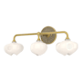 Hubbardton Forge Ume 3 Light 10" Tall Wall Sconce Modern Brass / Soft Gold
