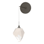 Hubbardton Forge Chrysalis 9" Tall Wall Sconce Dark Smoke / White