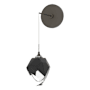 Hubbardton Forge Chrysalis 9" Tall Wall Sconce Dark Smoke / Black / Clear
