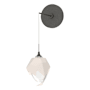 Hubbardton Forge Chrysalis 9" Tall Wall Sconce Natural Iron / White / Clear