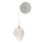 Hubbardton Forge Chrysalis 9" Tall Wall Sconce Vintage Platinum / White / Clear