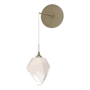Hubbardton Forge Chrysalis 9" Tall Wall Sconce Soft Gold / White / Clear