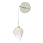 Hubbardton Forge Chrysalis 9" Tall Wall Sconce Sterling / White / Clear