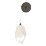 Hubbardton Forge Chrysalis 12" Tall Wall Sconce Dark Smoke / White