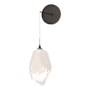 Hubbardton Forge Chrysalis 12" Tall Wall Sconce Oil Rubbed Bronze / White / Clear