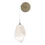 Hubbardton Forge Chrysalis 12" Tall Wall Sconce Soft Gold / White