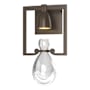 Hubbardton Forge Apothecary 15" Tall Wall Sconce Bronze / Clear