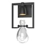 Hubbardton Forge Apothecary 15" Tall Wall Sconce Black / Clear