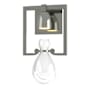 Hubbardton Forge Apothecary 15" Tall Wall Sconce Sterling / Clear