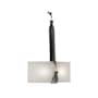 Hubbardton Forge Saratoga 2 Light 25" Tall Wall Sconce Black / Antique Brass / Black / Flax