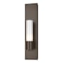 Hubbardton Forge Pillar 18" Tall Wall Sconce with Customizable Glass Shade Bronze / Opal