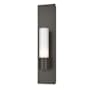 Hubbardton Forge Pillar 18" Tall Wall Sconce with Customizable Glass Shade Dark Smoke / Opal