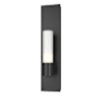 Hubbardton Forge Pillar 18" Tall Wall Sconce with Customizable Glass Shade Black / Opal