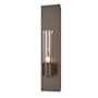 Hubbardton Forge Pillar 18" Tall Wall Sconce with Customizable Glass Shade Bronze / Seedy