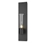 Hubbardton Forge Pillar 18" Tall Wall Sconce with Customizable Glass Shade Black / Seedy
