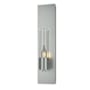 Hubbardton Forge Pillar 18" Tall Wall Sconce with Customizable Glass Shade Vintage Platinum / Seedy