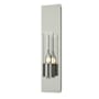 Hubbardton Forge Pillar 18" Tall Wall Sconce with Customizable Glass Shade Sterling / Seeded Clear