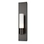 Hubbardton Forge Pillar 18" Tall Wall Sconce with Customizable Glass Shade Oil Rubbed Bronze / Opal