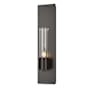 Hubbardton Forge Pillar 18" Tall Wall Sconce with Customizable Glass Shade Oil Rubbed Bronze / Seeded Clear
