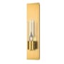Hubbardton Forge Pillar 18" Tall Wall Sconce with Customizable Glass Shade Modern Brass / Seeded Clear