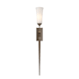 Hubbardton Forge Sweeping Taper 28" Tall Wall Sconce with Customizable Glass Shade Bronze / Opal